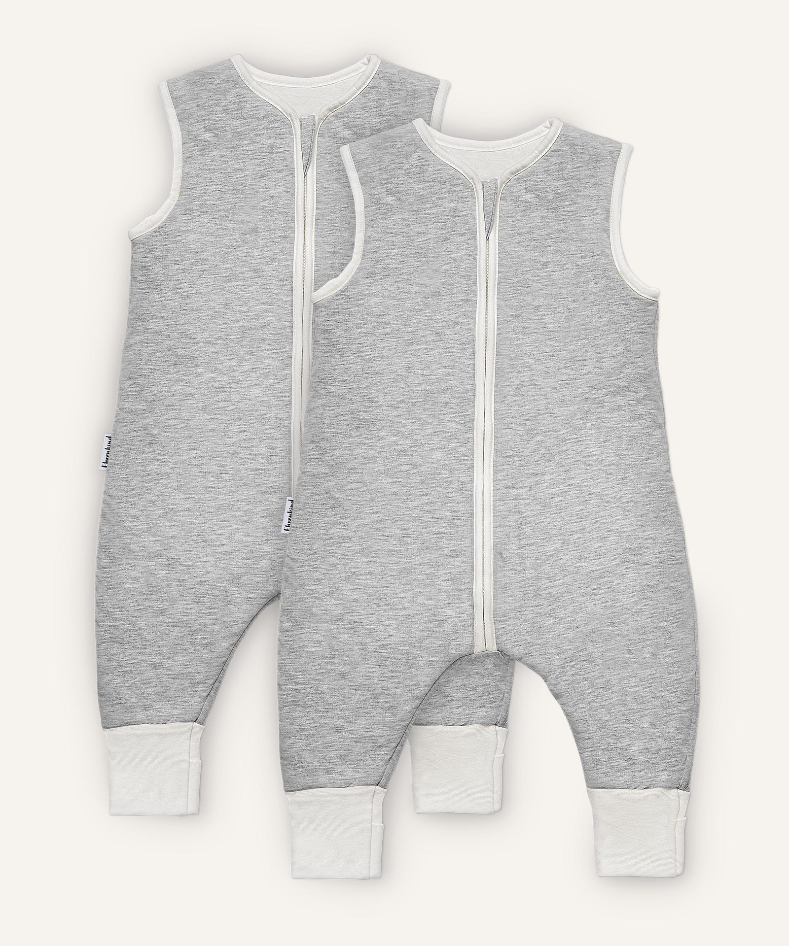 2er Bundle Ehrenkind Schlafsack mit Beinen und Wollfüllung in Hellgrau.