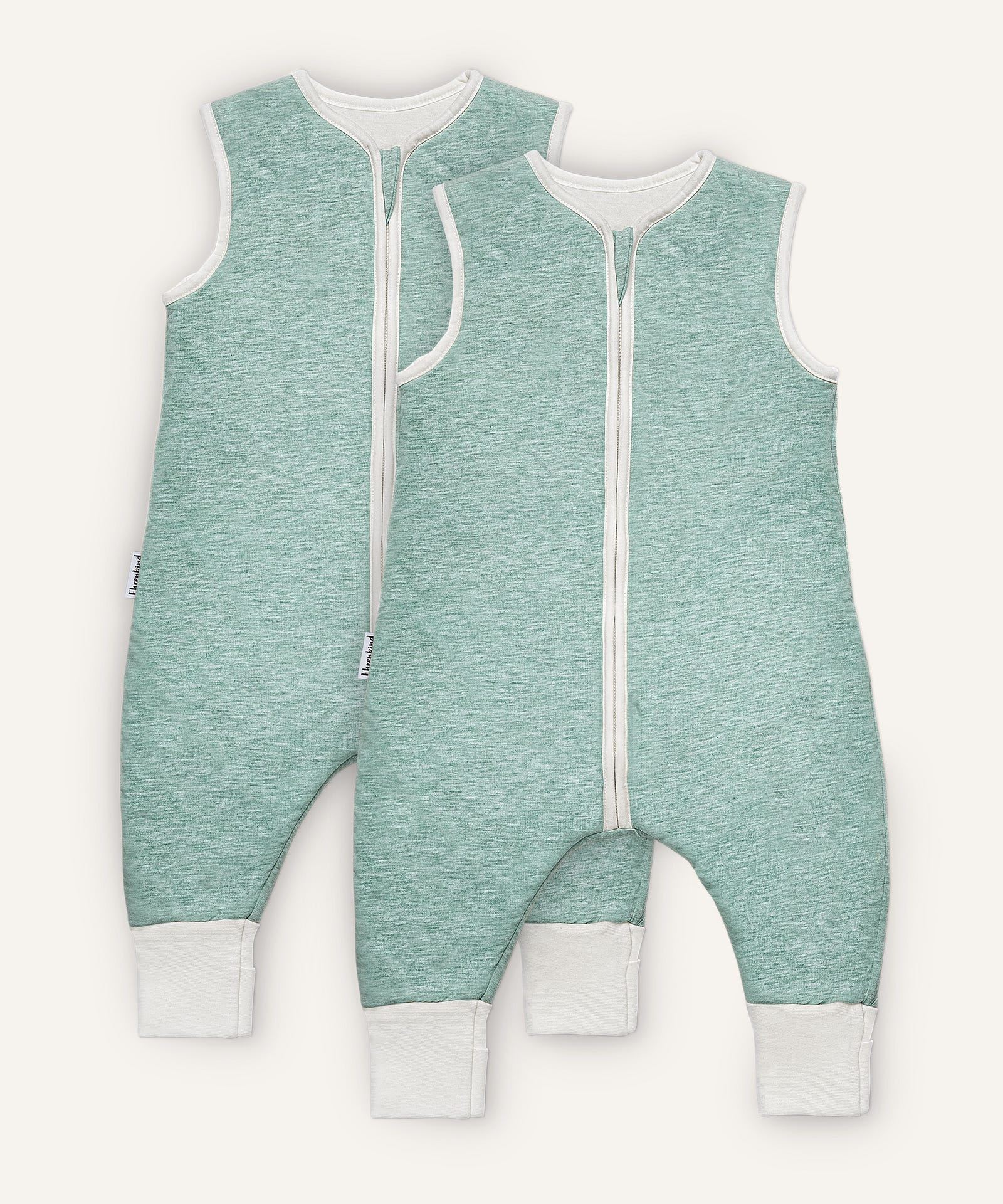 2er Bundle Ehrenkind Schlafsack mit Beinen und Wollfüllung in Hellgrün.