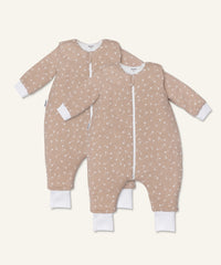 Bundle Ehrenkind Winter-Schlafsack 3.5 TOG mit Beinen Beige Pusteblume.
