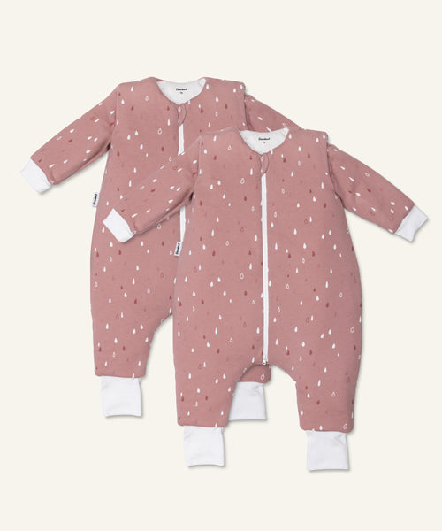 Bundle Ehrenkind Winter-Schlafsack 3.5 TOG mit Beinen Rosé Tropfen.