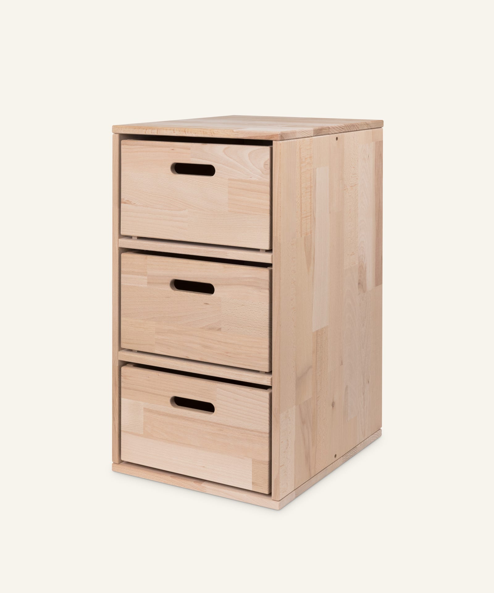 Ehrenkind Aufbewahrungssystem Buche Natur groß 3 Fächer mit Boxen.