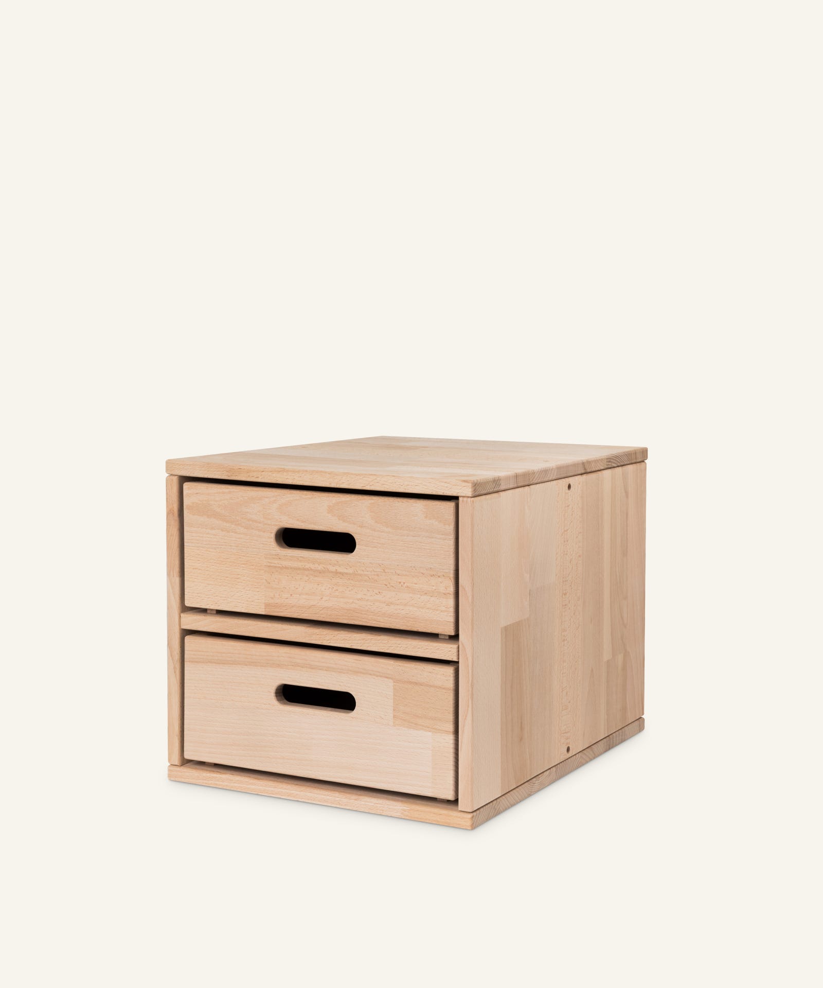 Ehrenkind Aufbewahrungssystem Buche Natur klein 2 Fächer mit Boxen.