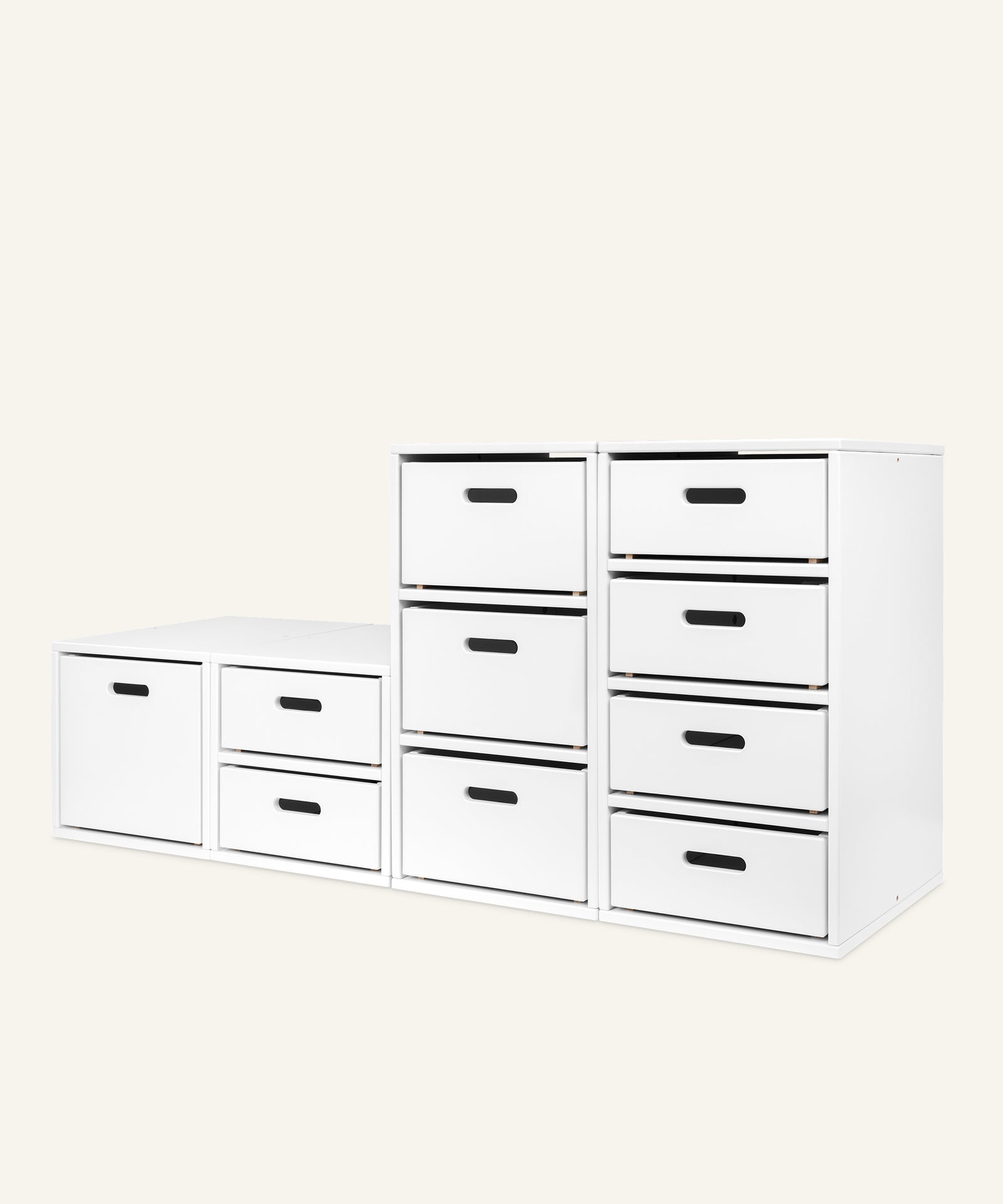 Ehrenkind Aufbewahrungssystem Buche Weiß mit Boxen.