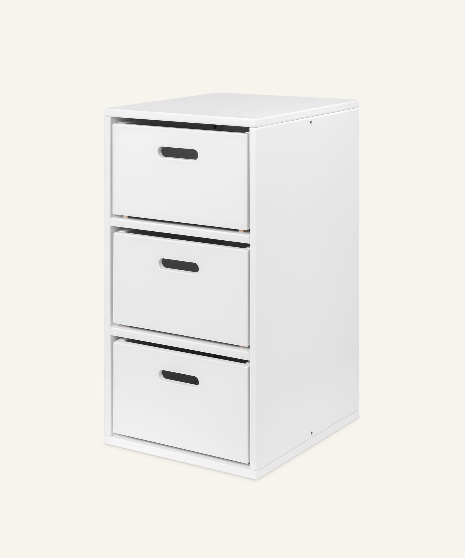 Ehrenkind Aufbewahrungssystem Buche Weiß groß 3 Fächer mit Boxen.