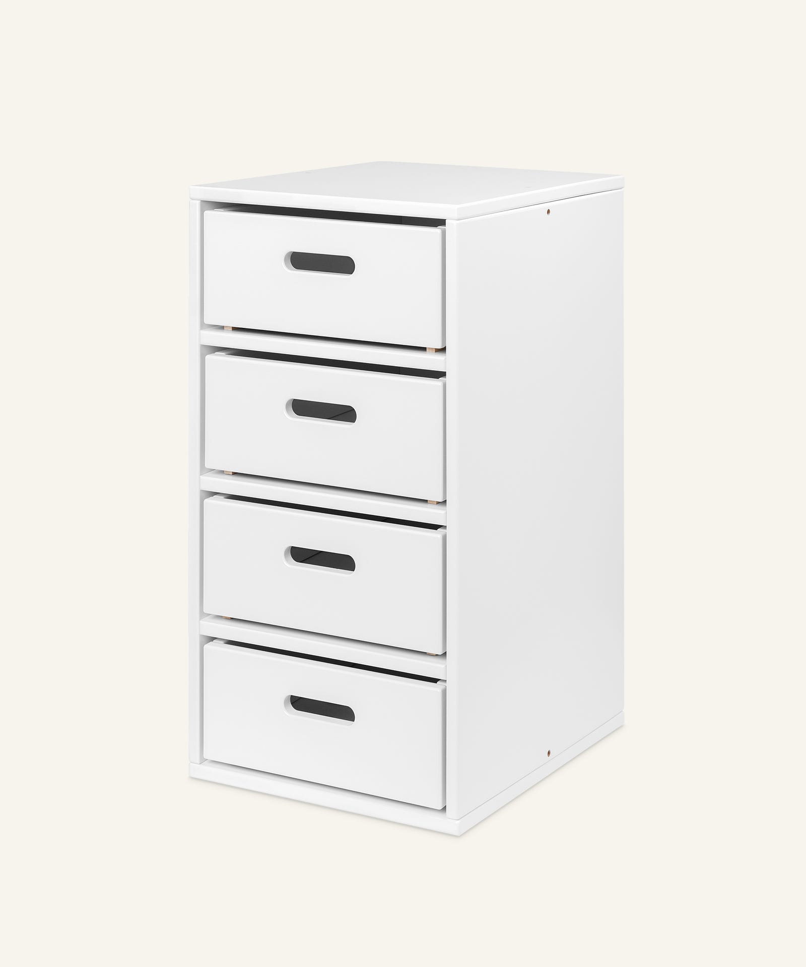 Ehrenkind Aufbewahrungssystem Buche Weiß groß 4 Fächer mit Boxen.