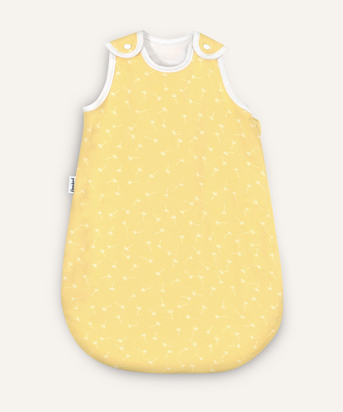 Ehrenkind Baby-Sommerschlafsack in Vanille mit Pusteblumen.