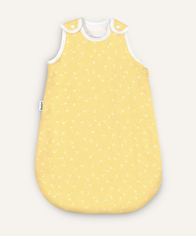 Ehrenkind Baby-Sommerschlafsack in Vanille mit Pusteblumen.