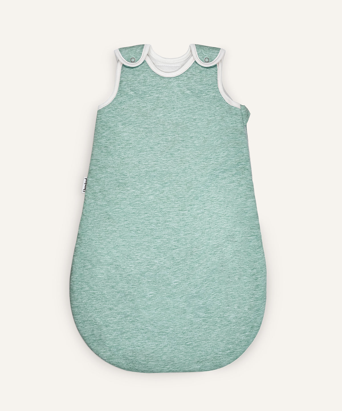 Babyschlafsack rund mit Wollfüllung hellgrün.