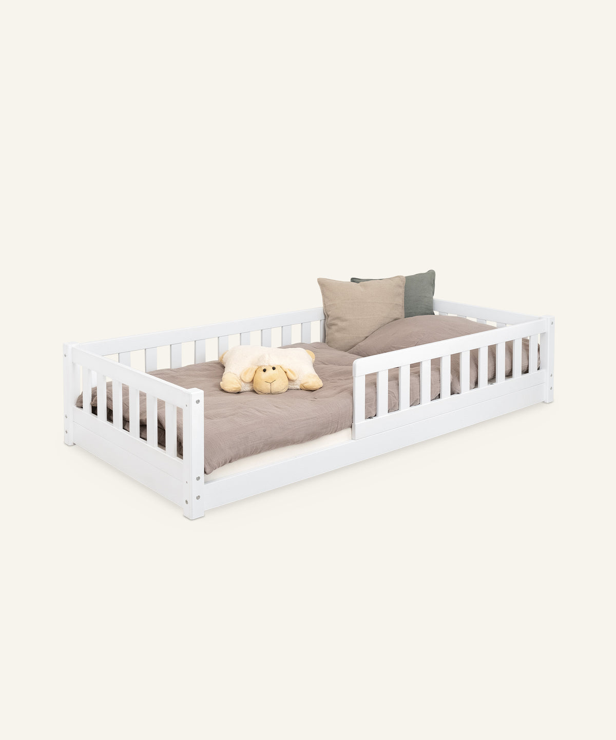 Ehrenkind Kinderbett Bodenbett Lille aus massivem Kiefernholz mit Rausfallschutz (Hochwertiges Kinderbett aus FSC® zertifziertem Holz / Bodenbett in 90x200, Montessori Kinderbett), Bodenbett, aus FSC zertifiziertem Holz