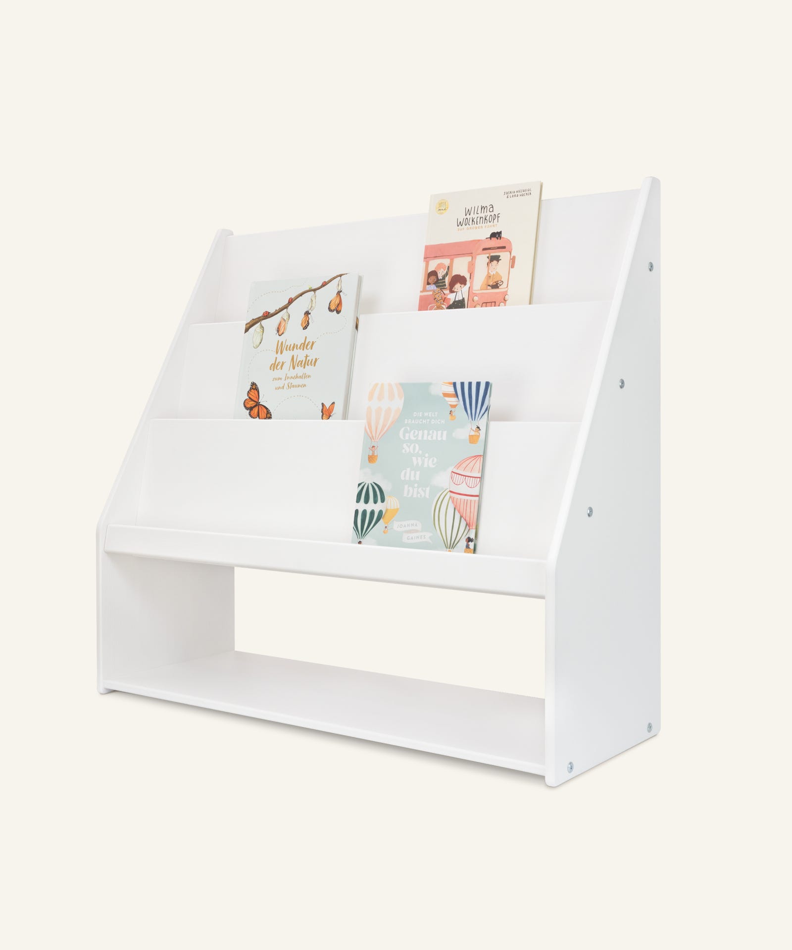 Ehrenkind Bücherregal mit Stauraum aus massivem Kiefernholz.