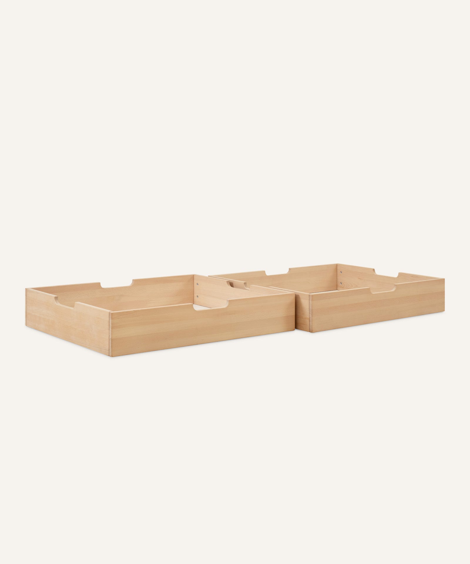 Ehrenkind Doppelschubladen für die Betten Plano Buche.