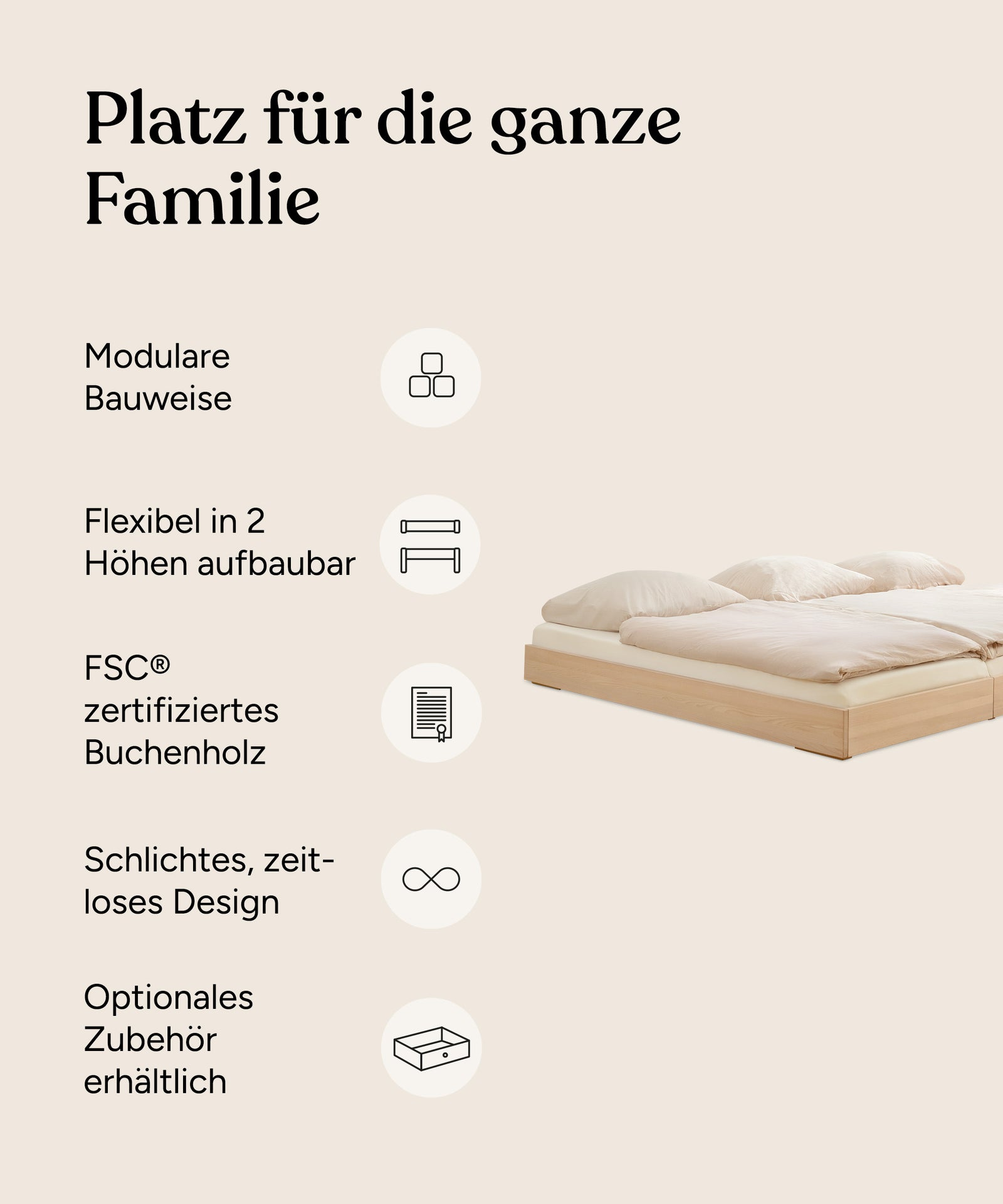 Ehrenkind Familienbett Plano Buche 270x200 Vorteile.