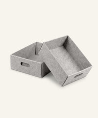 Ehrenkind Filzbox 2er-Pack Klein Hellgrau.