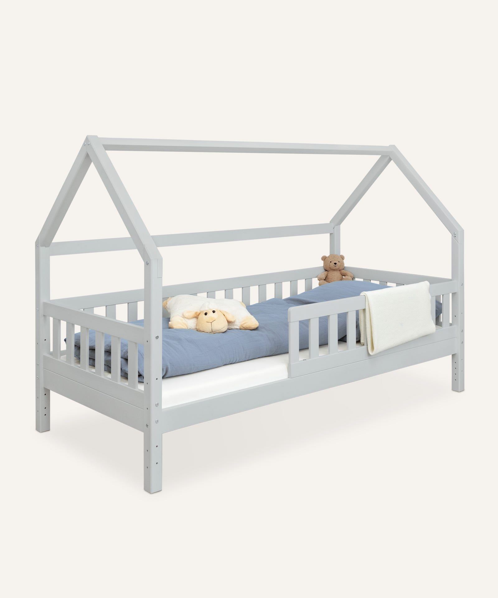 Ehrenkind Hausbett Kiefer hellgrau.