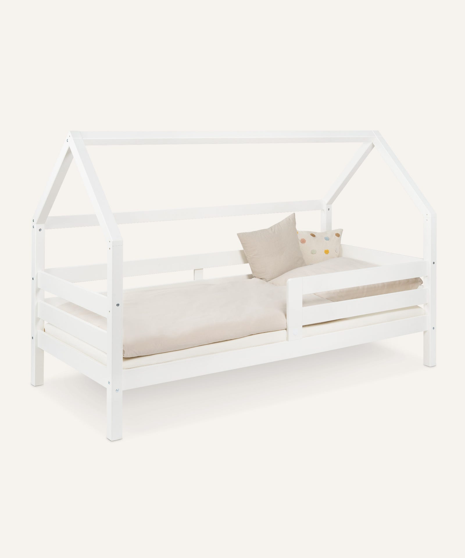 Ehrenkind Hausbett Sona Kiefer Weiß ohne Zubehör.