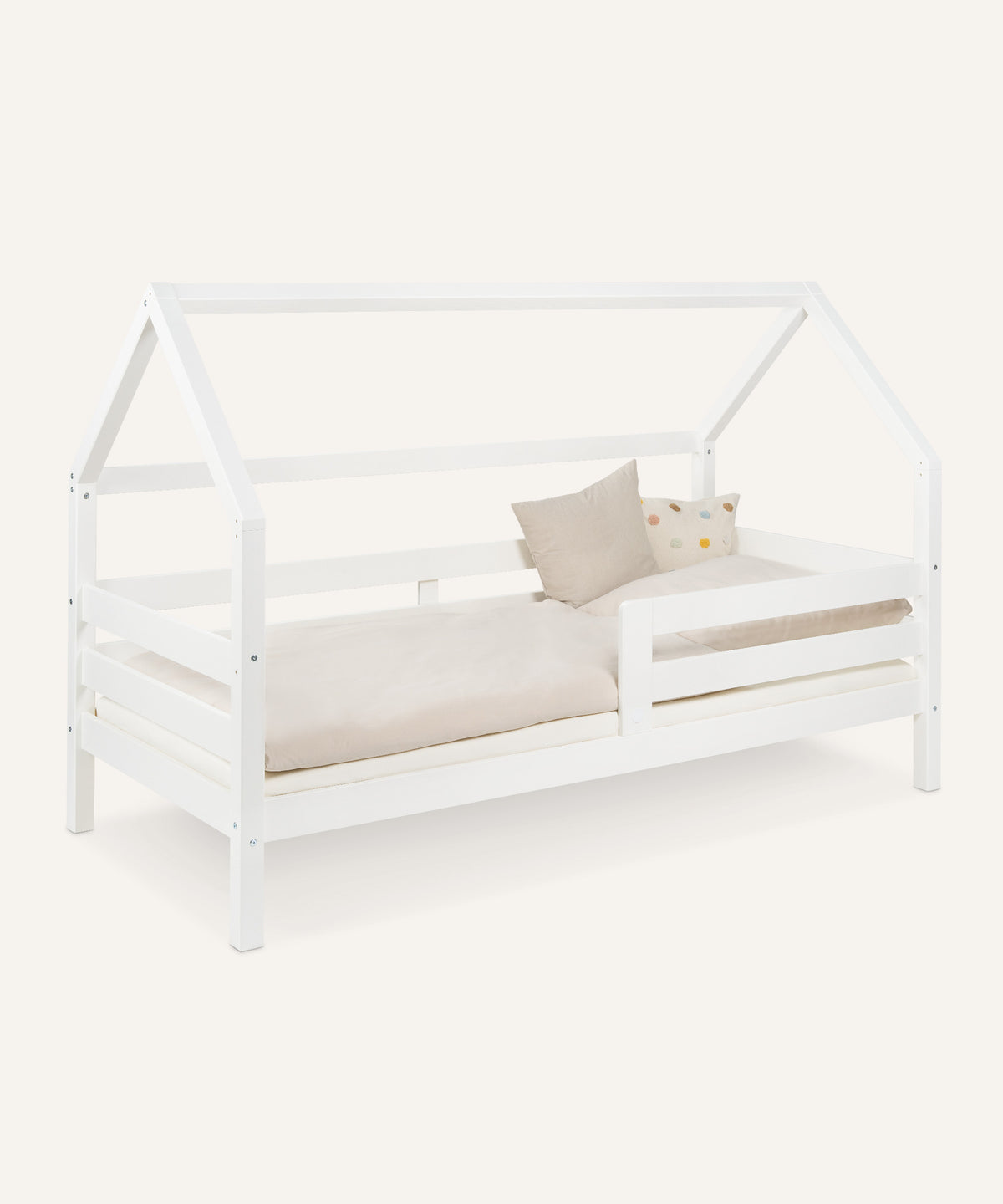 Ehrenkind Hausbett Sona Kiefer Weiß ohne Zubehör.