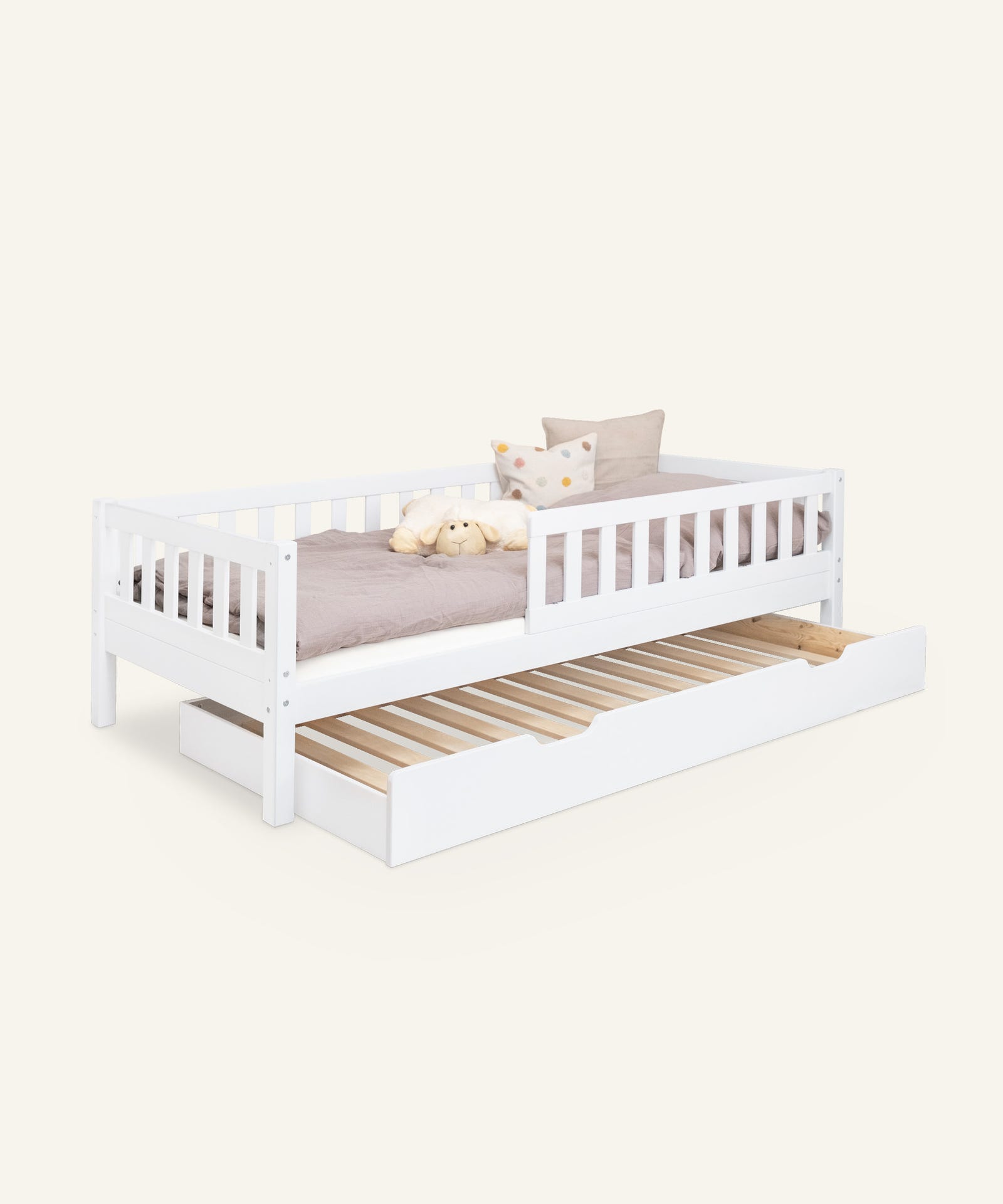 Ehrenkind Kinderbett Lille 90x200 weiß mit Bettkasten
