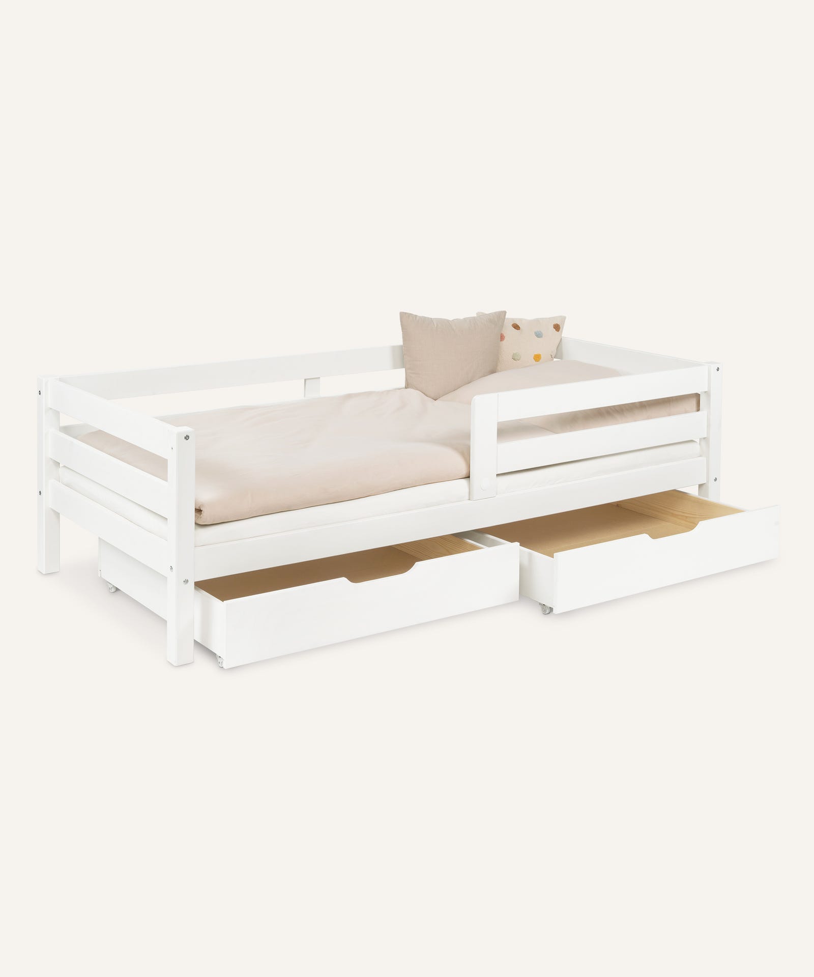 Ehrenkind Kinderbett Sona Weiß 90x200 mit Doppelschublade.