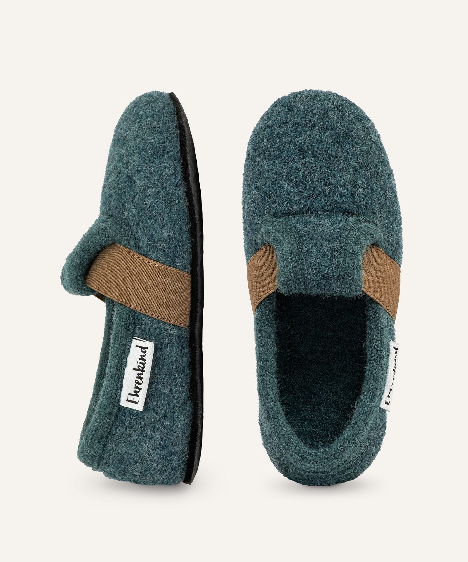 Ehrenkind Kinderhausschuh Flach Waldgrün.