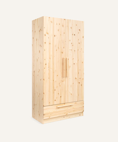 Kleiderschrank Linia mit Schublade | Kiefer Natur | 100 cm