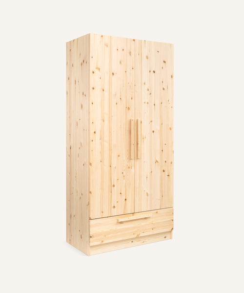 Ehrenkind Kleiderschrank Linia Kiefer 100cm Basis-Set mit Schublade.