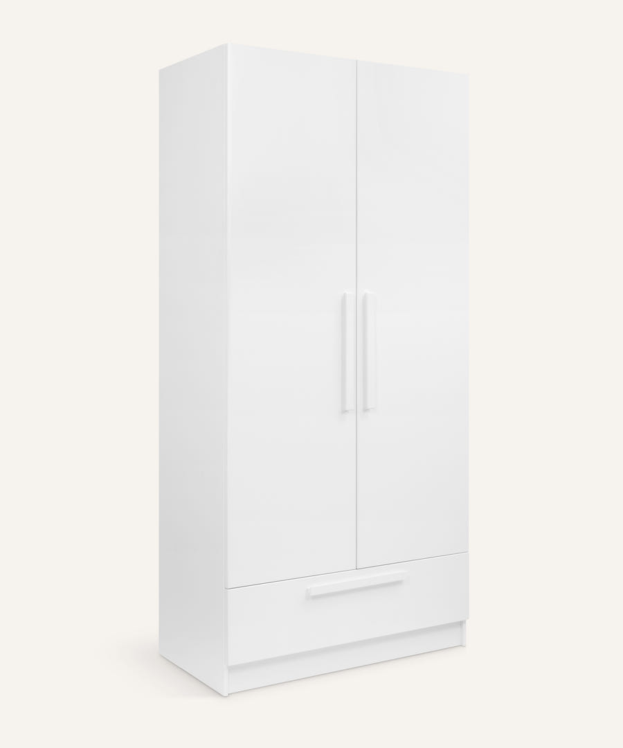Weißer Kleiderschrank mit Schublade für Kinderzimmer