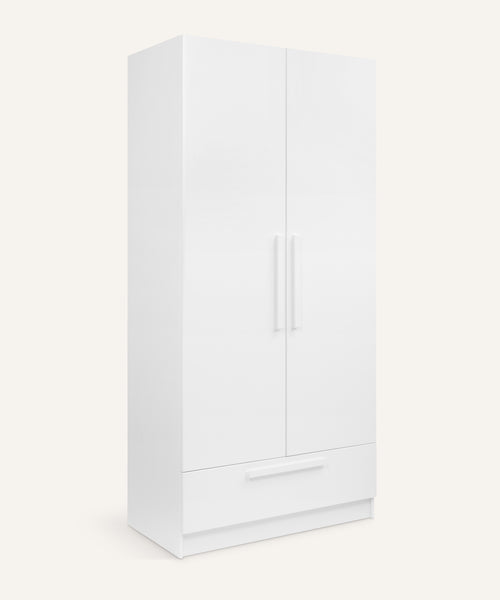 Schmaler Kleiderschrank Weiß aus Kiefer
