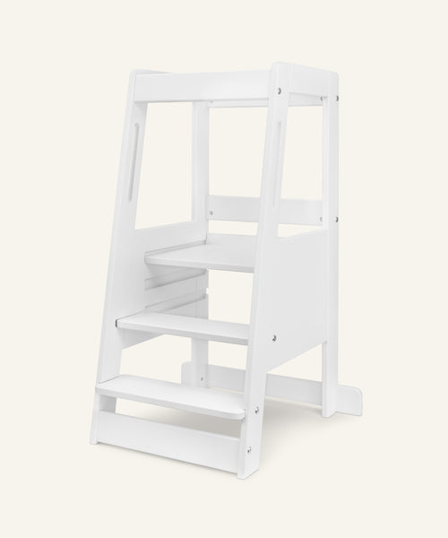 Ehrenkind Lernturm Buche Weiß Lackiert.