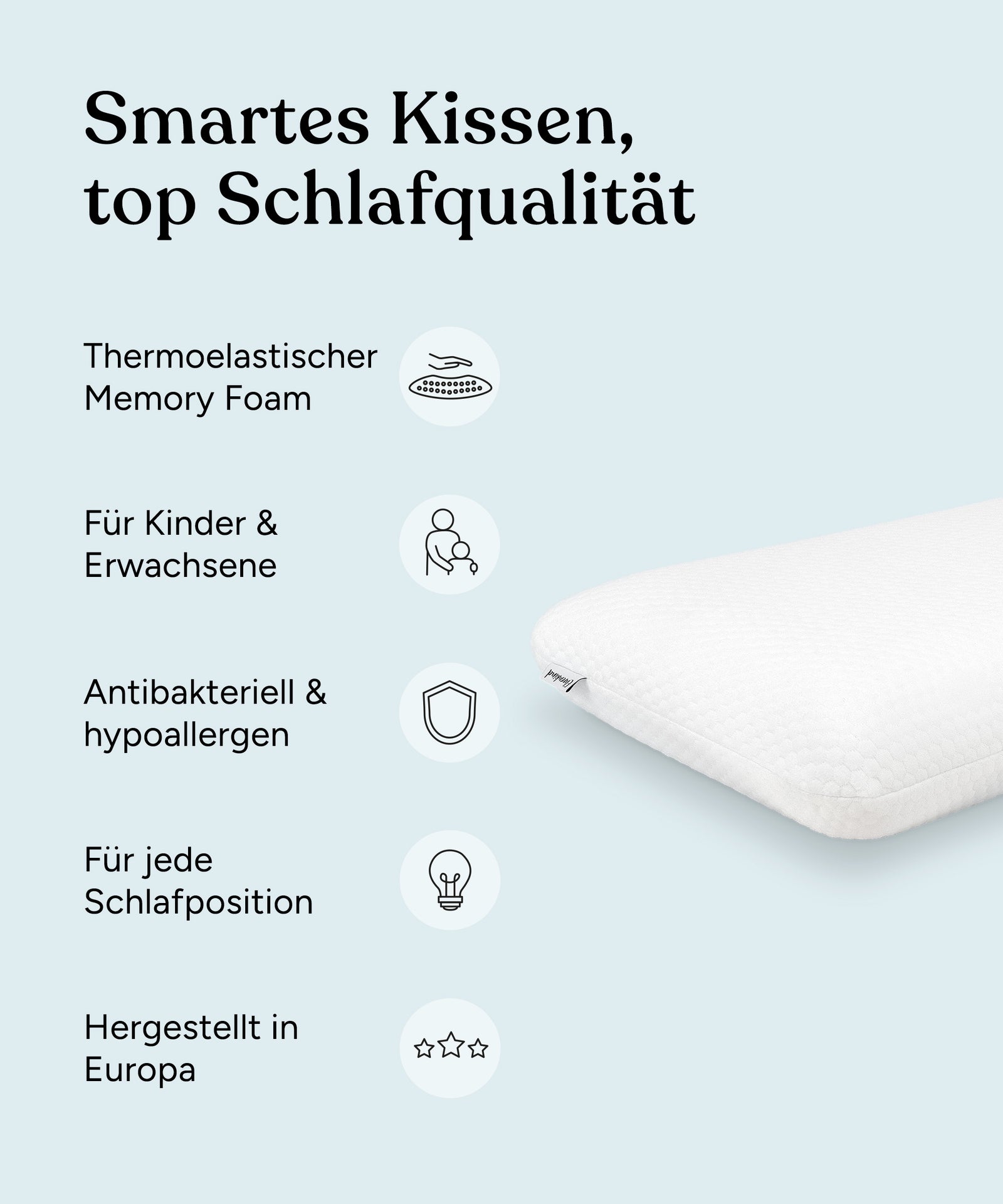 Vorteile Ehrenkind Memory Foam Kissen.