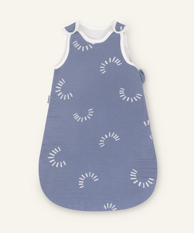 Ehrenkind Musselin Sommerschlafsack Jeansblau Gemustert.