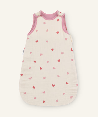 Ehrenkind Musselin Sommerschlafsack Natur Herzen.