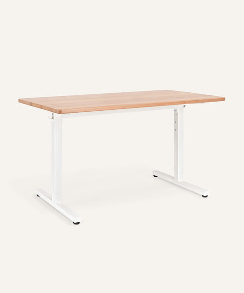 Ehrenkind Schreibtisch höhenverstellbar Buche Weiß.