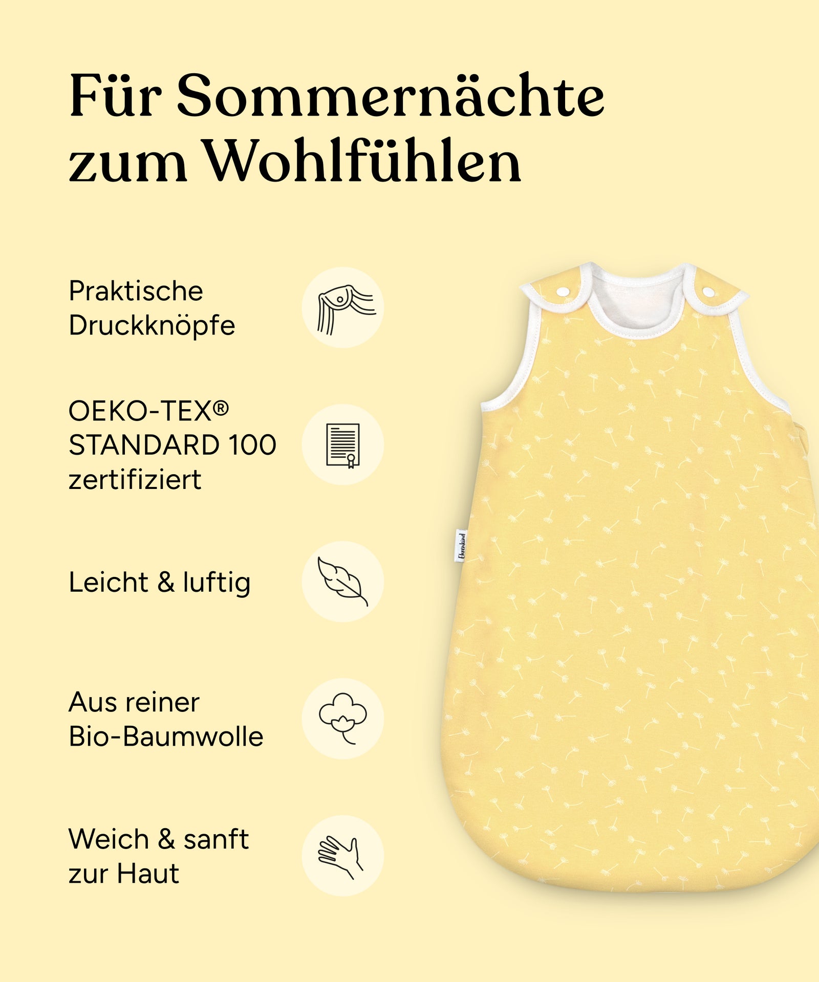 Vorteile Ehrenkind Sommerschlafsack Baby