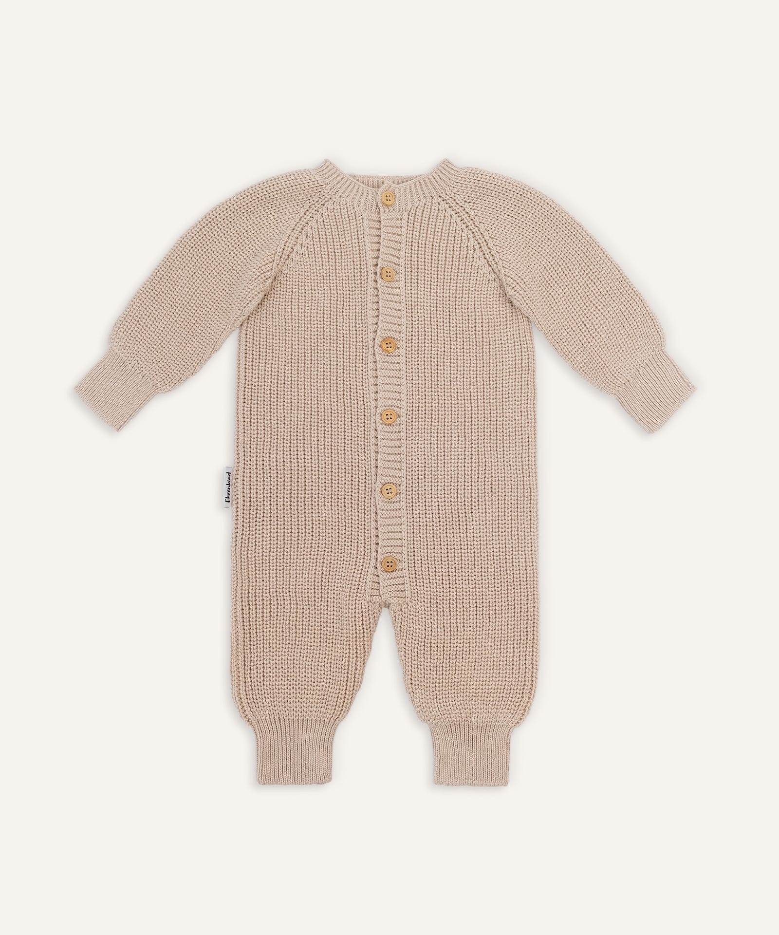 Ehrenkind Strickoverall in Beige.