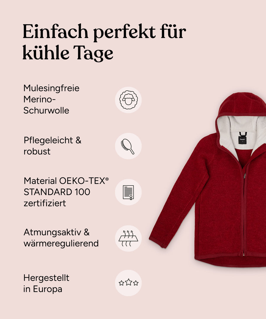 Vorteile Ehrenkind Walkjacke Damnen.