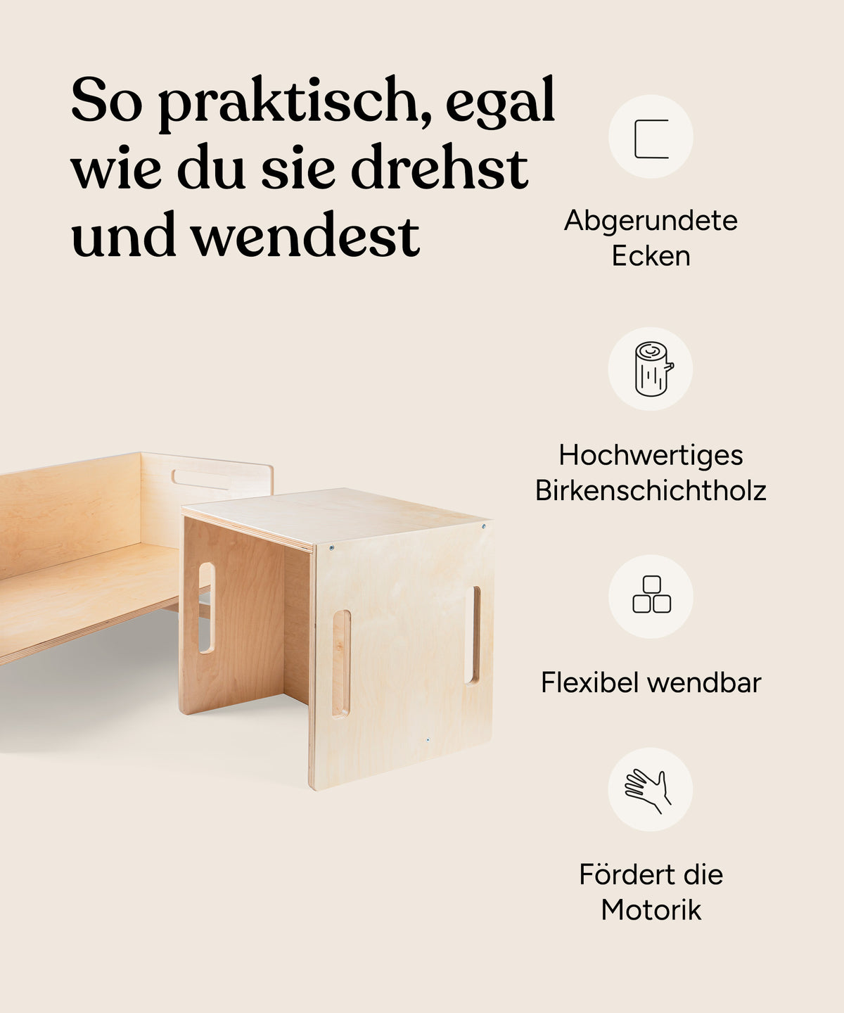 Ehrenkind Wendemöbel aus Birke.