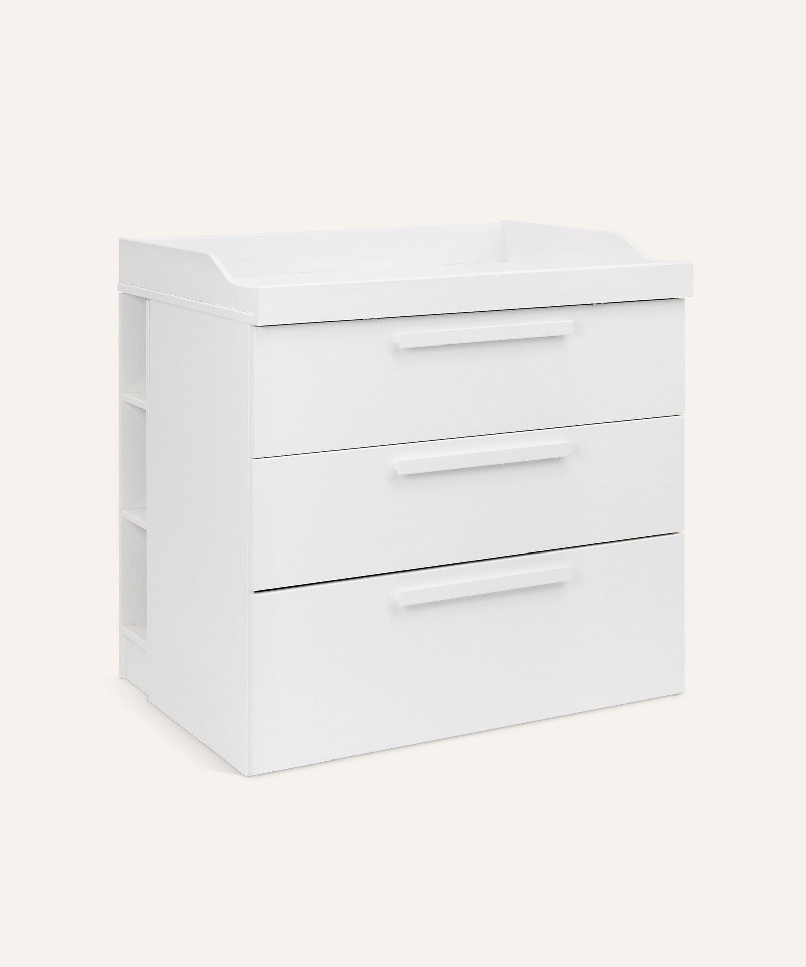 Ehrenkind Wickelkommode Linia Kiefer Weiß mit Rollschublade.