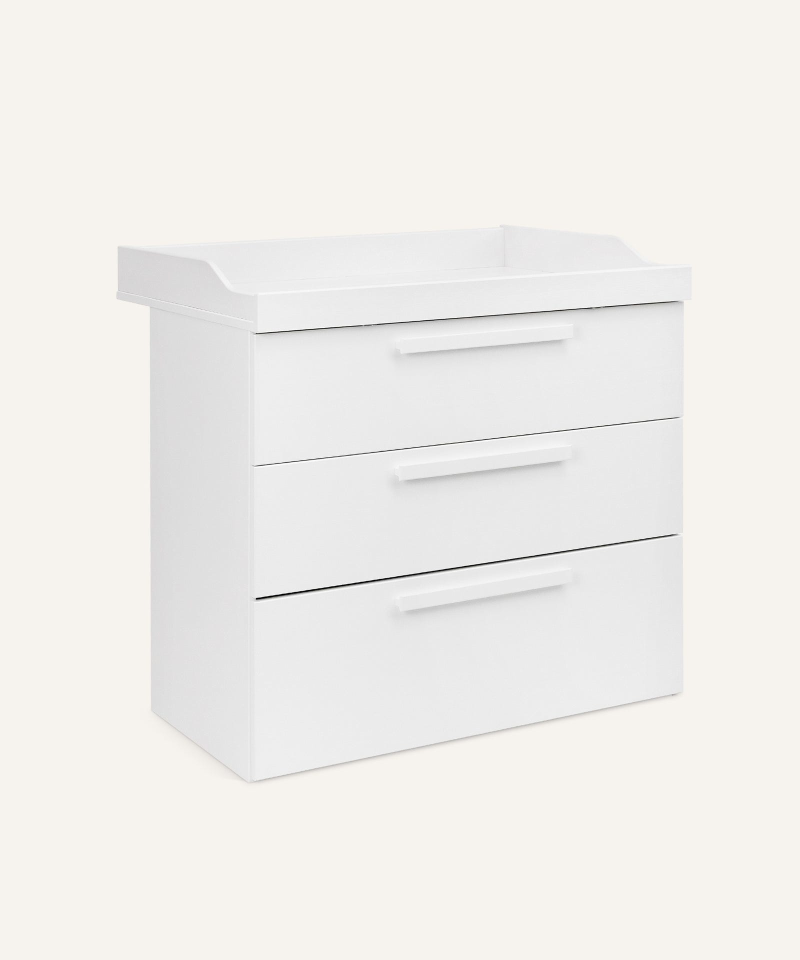 Ehrenkind Wickelkommode Linia Kiefer Weiß mit Rollschublade.