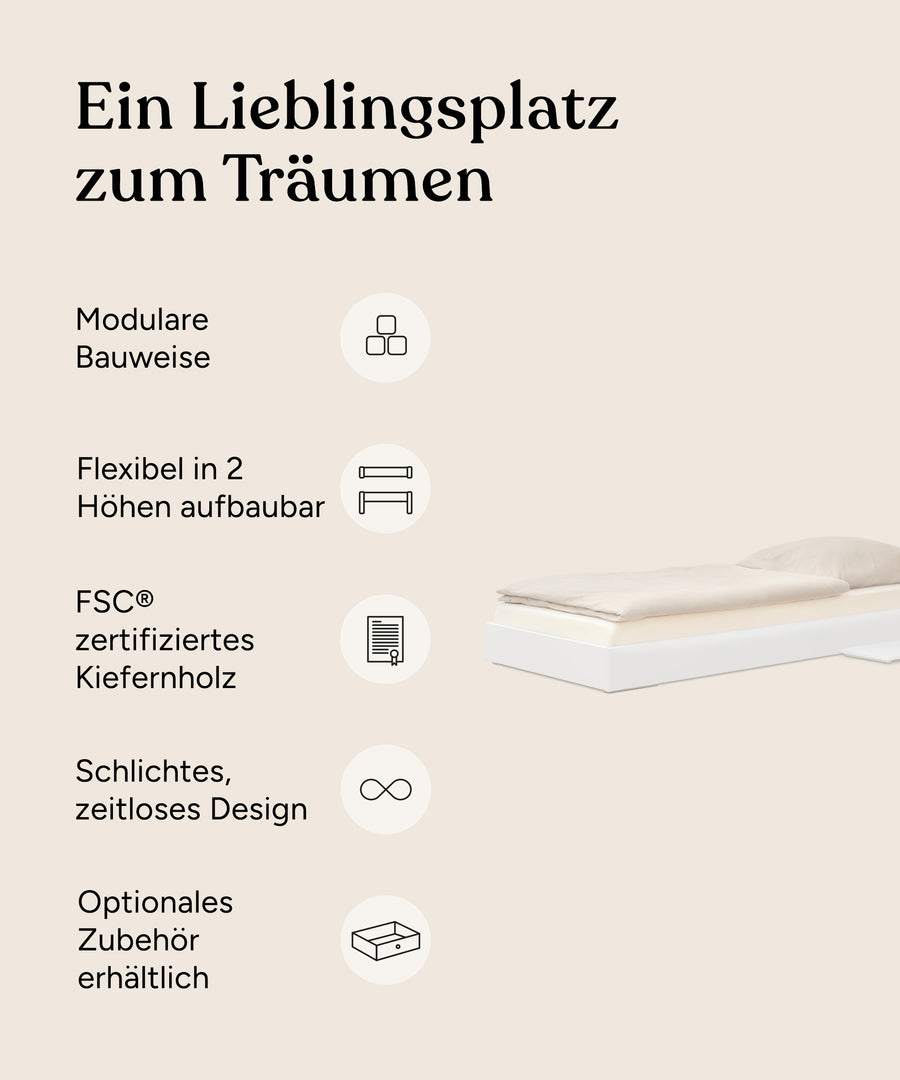 Ehrenkind Einzelbett Plano Kiefer Vorteile.