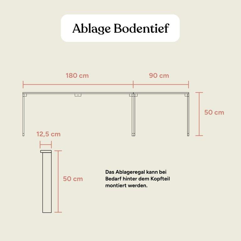 Familienbett Ablage | Esche - Nussbaum gebeizt | 270x200 (180/90)