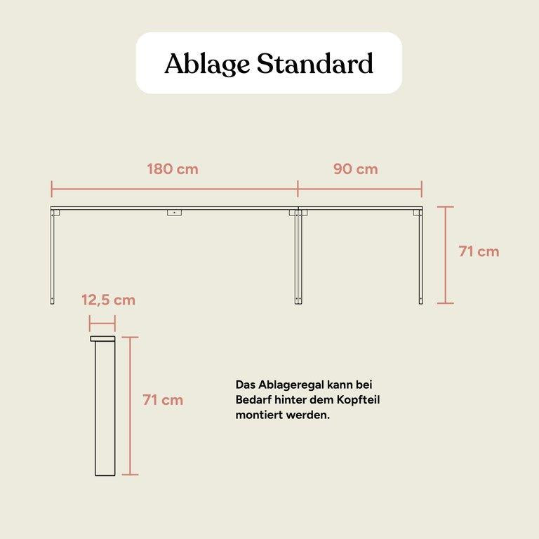 Ablage Familienbett Kiefer 270x200 (180/90) transparent lackiert