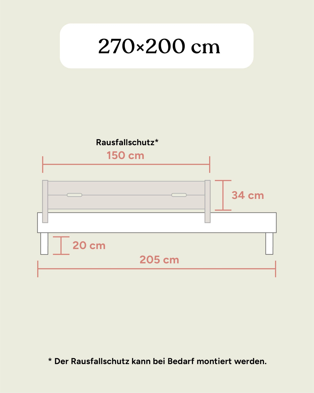 Familienbett Plano | Kiefer Weiß | 270 × 200 cm