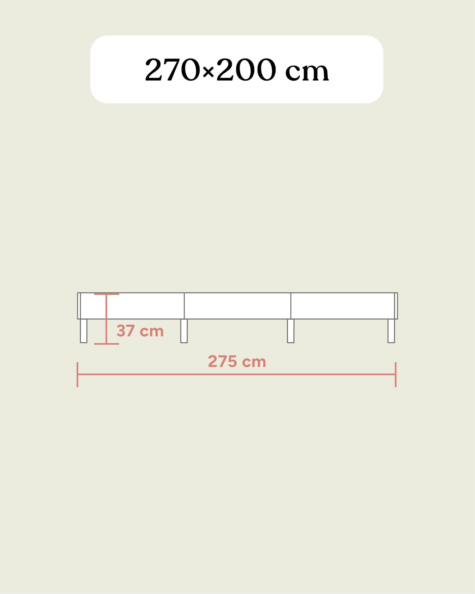 Familienbett Plano | Kiefer Weiß | 270 × 200 cm