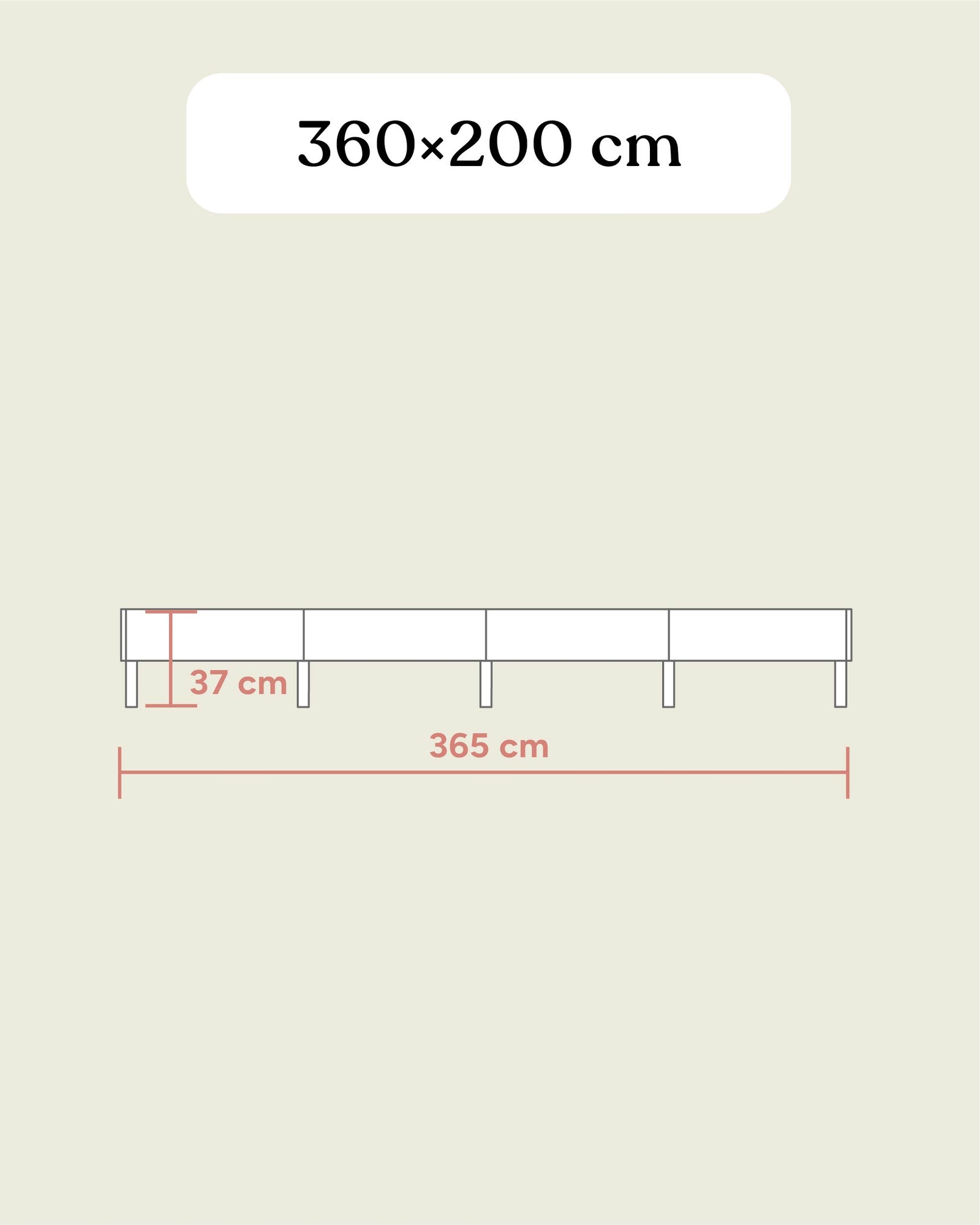 Familienbett Plano | Kiefer Natur | 360 × 200 cm