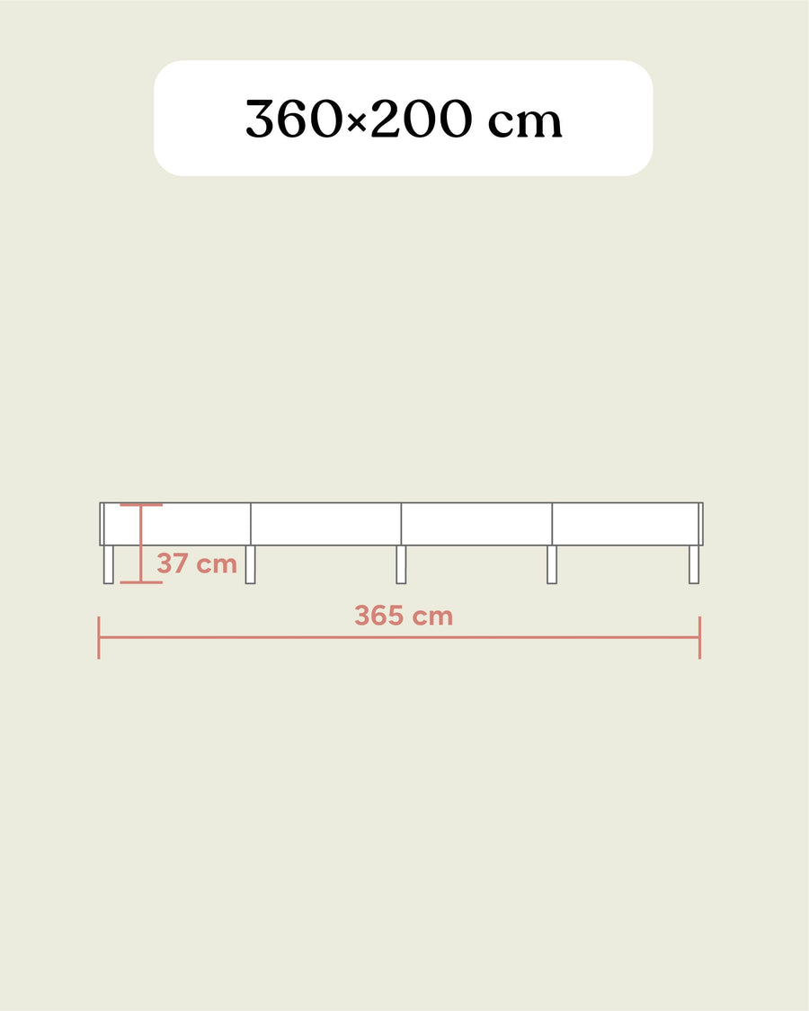 Familienbett Plano | Eiche | 360 × 200 cm