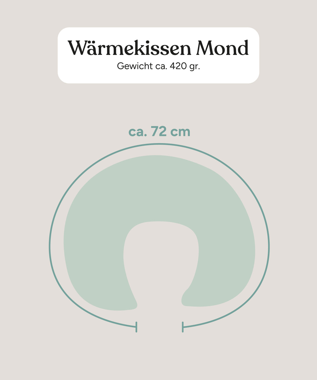 Größengrafik Wärmekissen Mond.