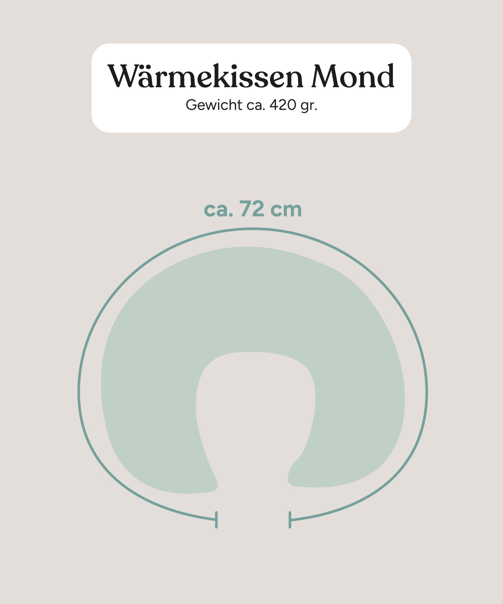 Größengrafik Wärmekissen Mond.