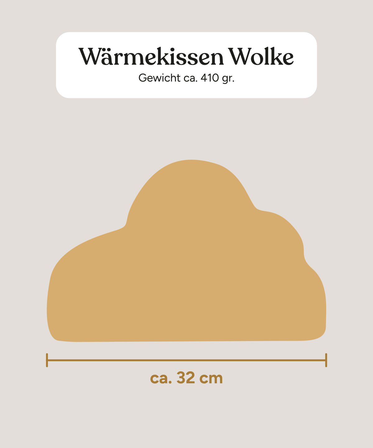 Größengrafik Kirschkernkissen Wolke.