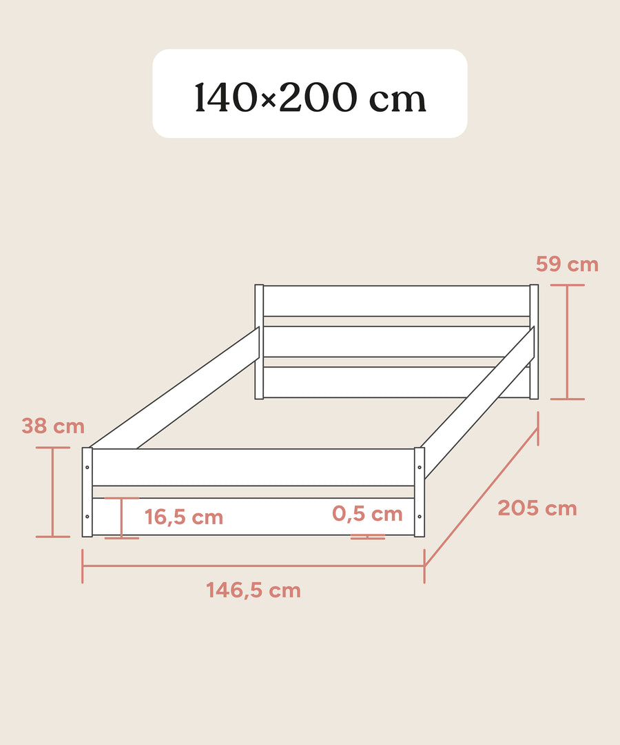 Größengrafik Nova Jugendbett Pro 140x200 cm