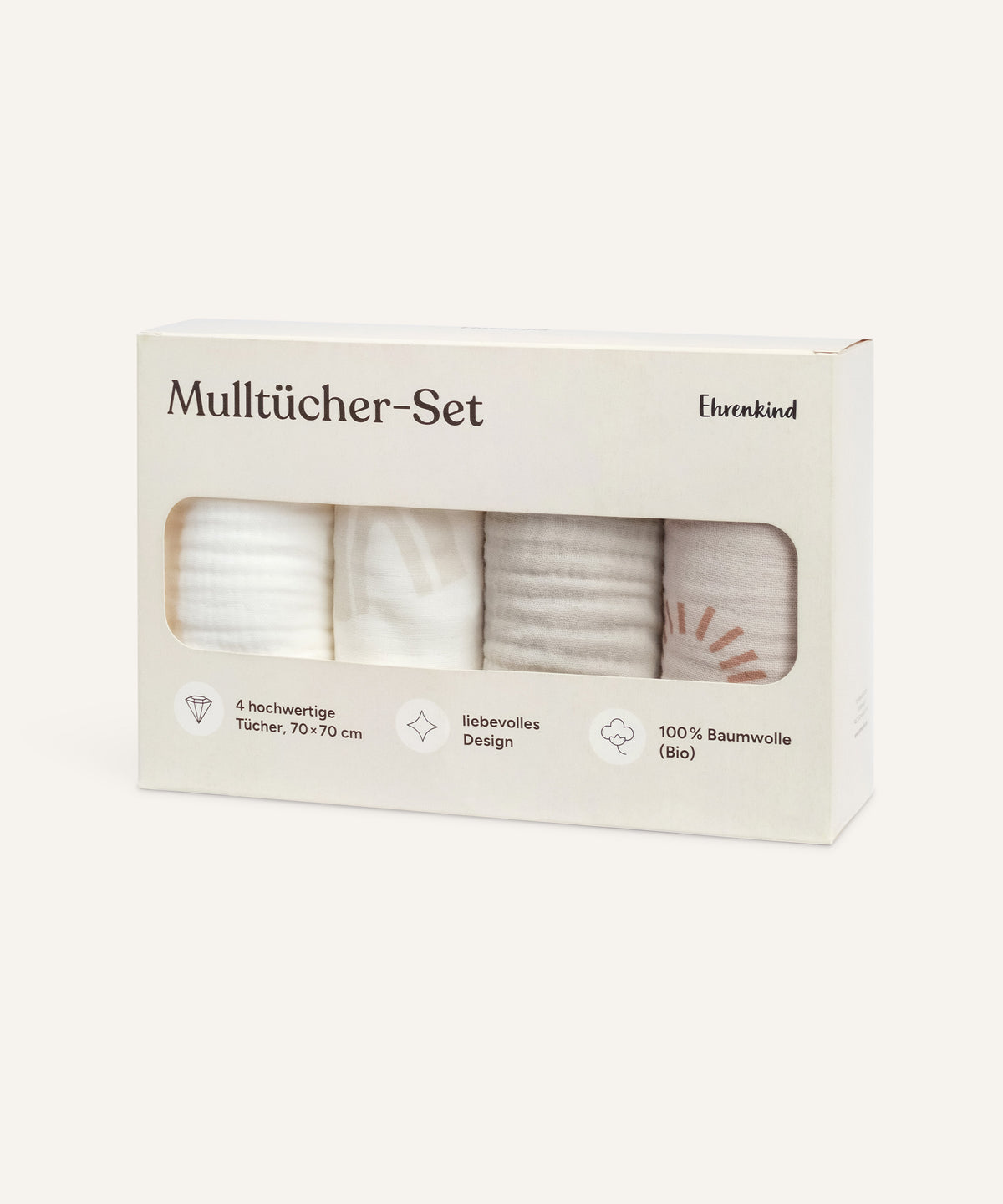Mulltücher-Set in Beige.